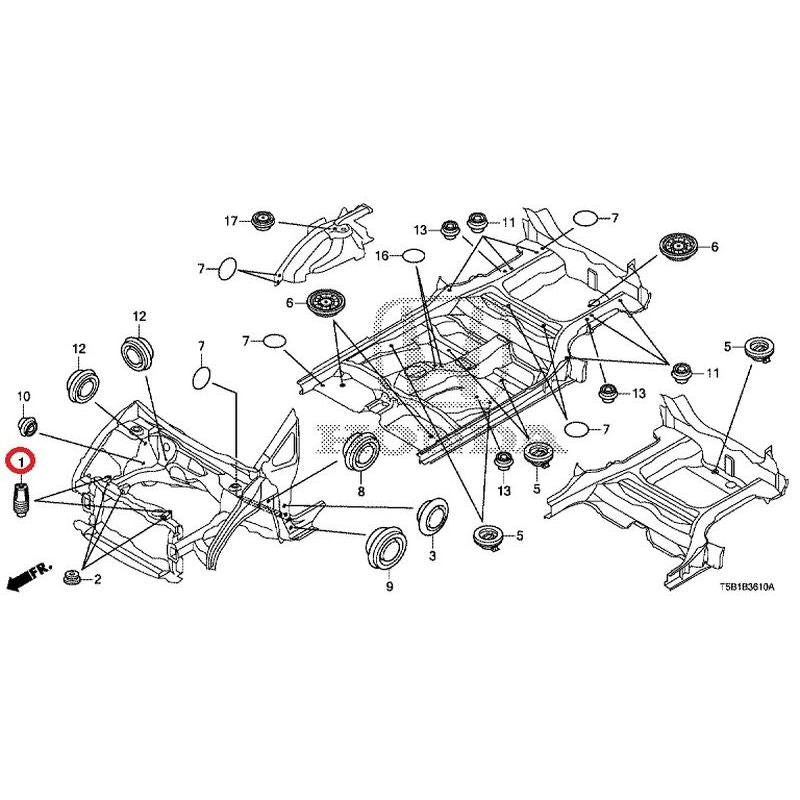 [NEW] JDM HONDA FIT GK5 2017 Grommets (Front) GENUINE OEM