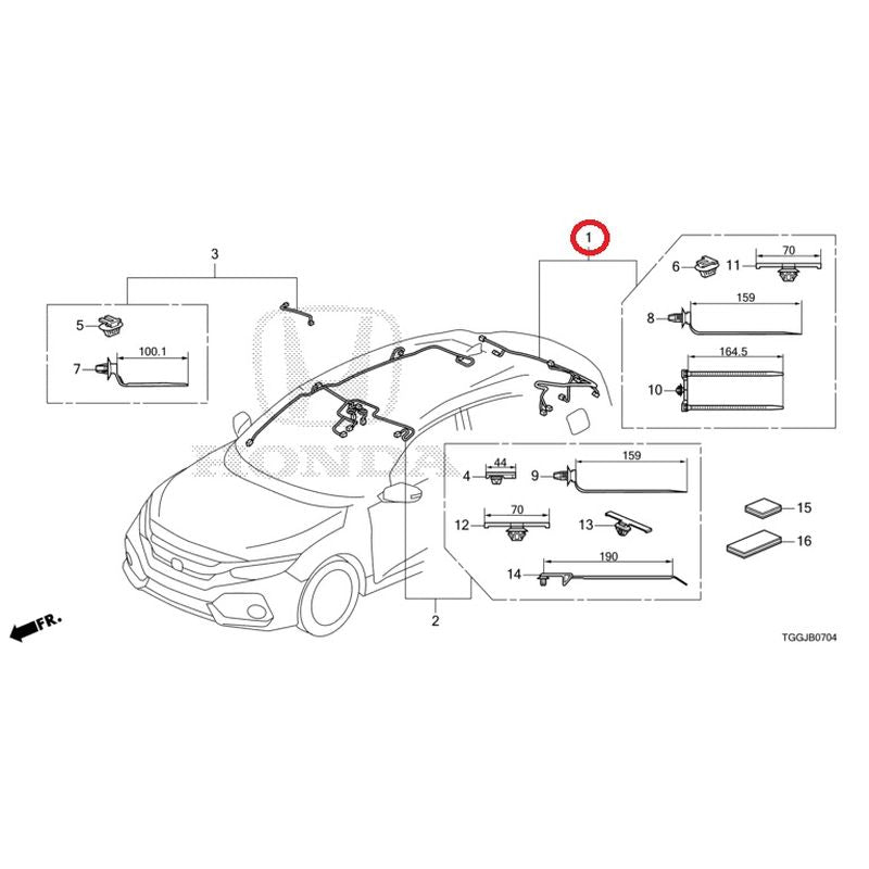 [NEW] JDM HONDA CIVIC FK8 2020 Wire Harness (5) GENUINE OEM