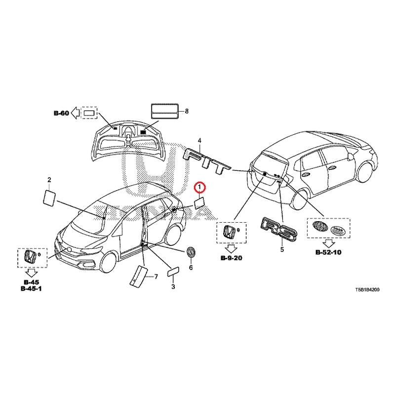 [NEW] JDM HONDA FIT GK4 2017 Emblem/Caution Label GENUINE OEM