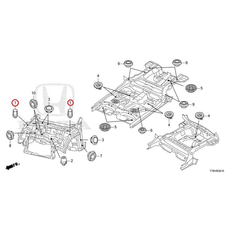 [NEW] JDM HONDA VEZEL HYBRID RU3 2020 Grommets (Front) GENUINE OEM