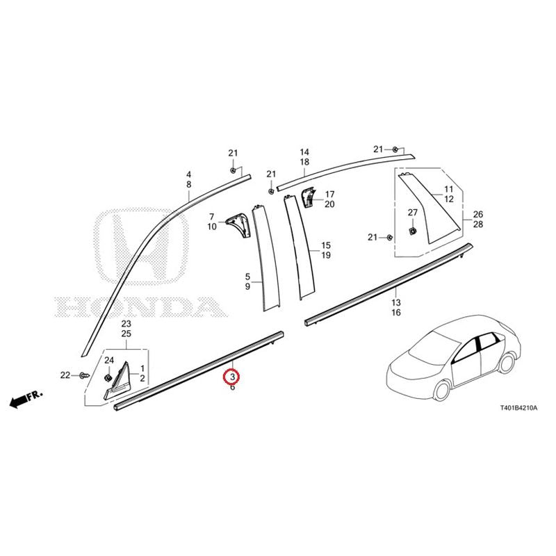 [NEW] JDM HONDA CIVIC FL5 2023 Molding GENUINE OEM