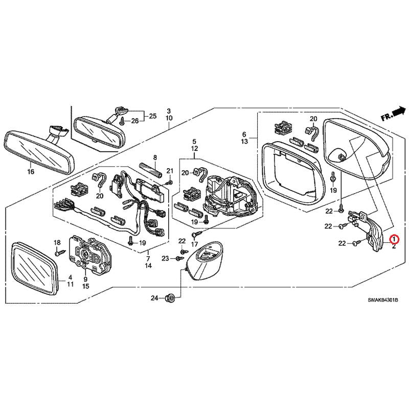 [NEW] JDM HONDA STREAM RN6 2013 Mirrors (2) GENUINE OEM