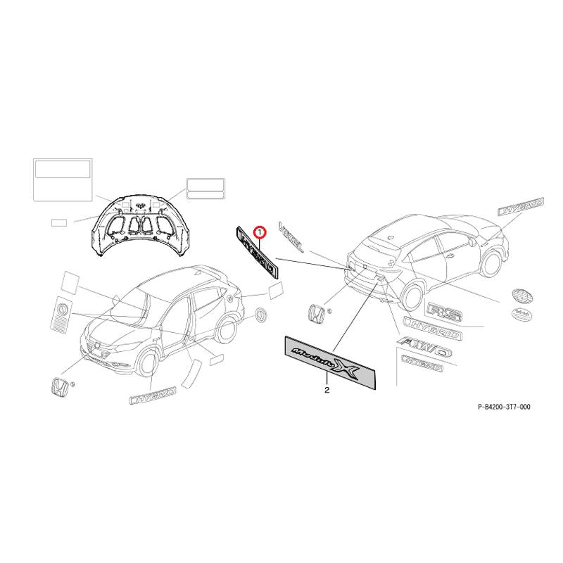 [NEW] JDM HONDA VEZEL HYBRID RU4 2020 Modulo X Emblem GENUINE OEM
