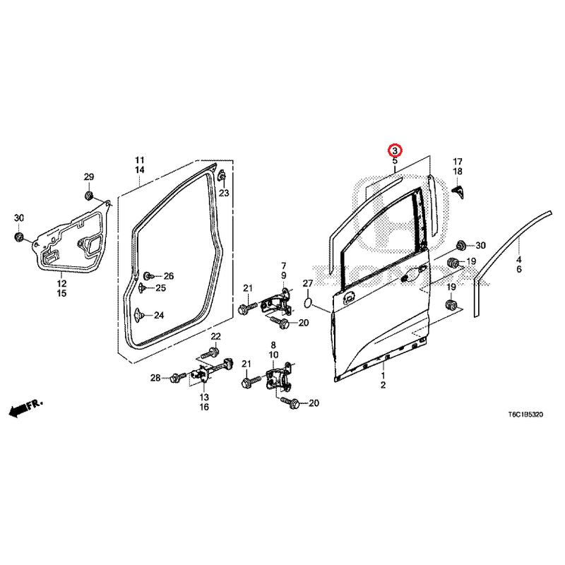 [NEW] JDM HONDA ODYSSEY e:HEV RC4 2021 Front Door Panel GENUINE OEM