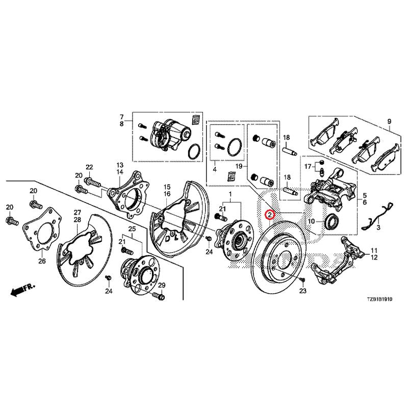 [NEW] JDM HONDA FIT e:HEV GR6 2021 Rear Brake GENUINE OEM