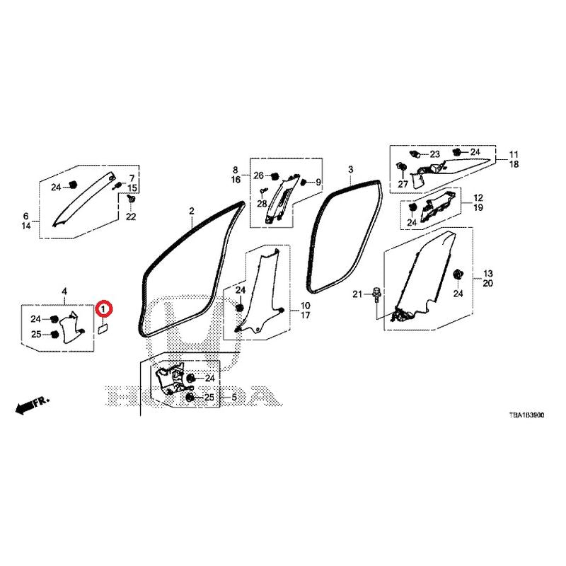 [NEW] JDM HONDA CIVIC FC1 2020 Pillar Garnish GENUINE OEM