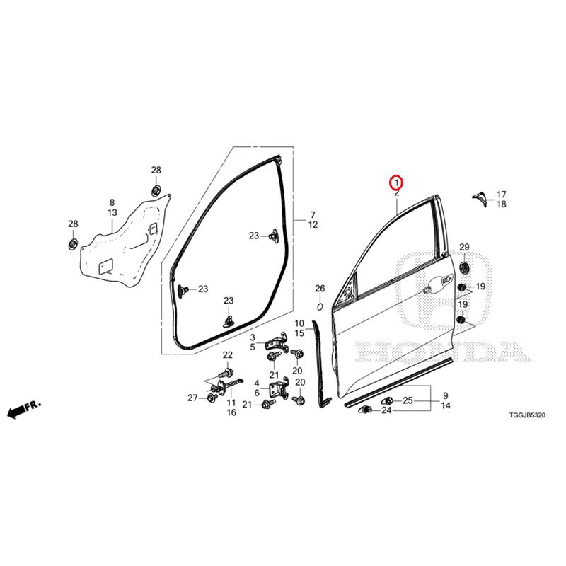 [NEW] JDM HONDA CIVIC FK7 2021 Front Door Panel GENUINE OEM