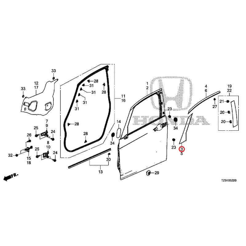 [NEW] JDM HONDA FIT e:HEV GR3 2021 Front Door Panel GENUINE OEM