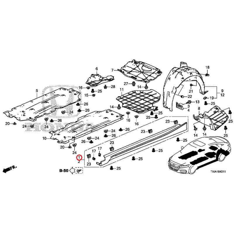 [NEW] JDM HONDA ACCORD CV3 2019 Undercover/Rear Inner Fender GENUINE OEM