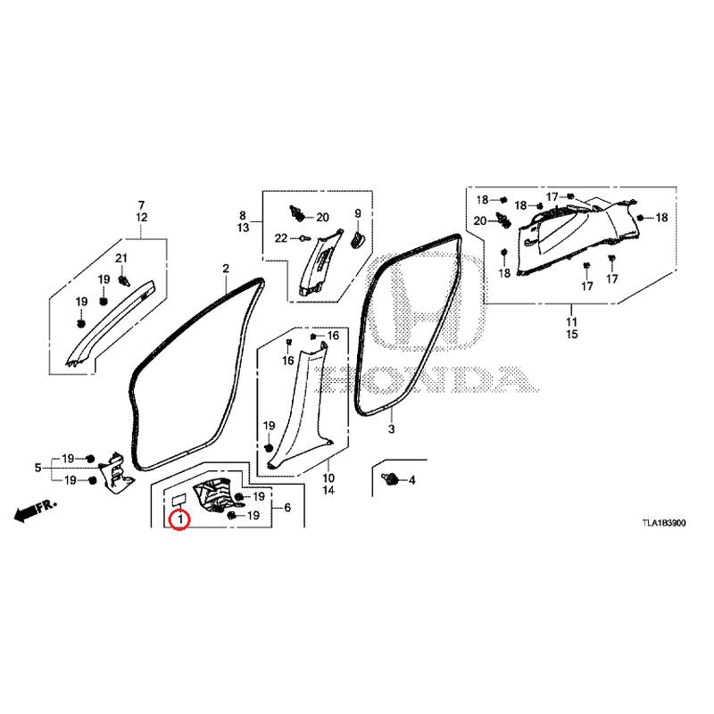 [NEW] JDM HONDA CR-V RW1 2022 Pillar Garnish GENUINE OEM