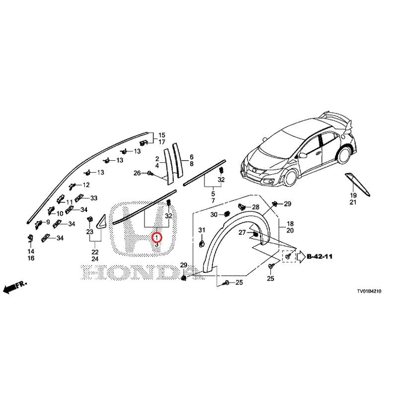 [NEW] JDM HONDA CIVIC FK2 2015 Moldings/Protectors GENUINE OEM