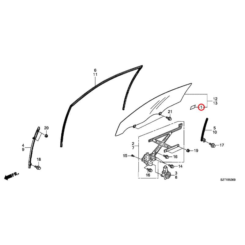 [NEW] JDM HONDA CR-Z ZF1 2012 Door Glass/Regulator GENUINE OEM