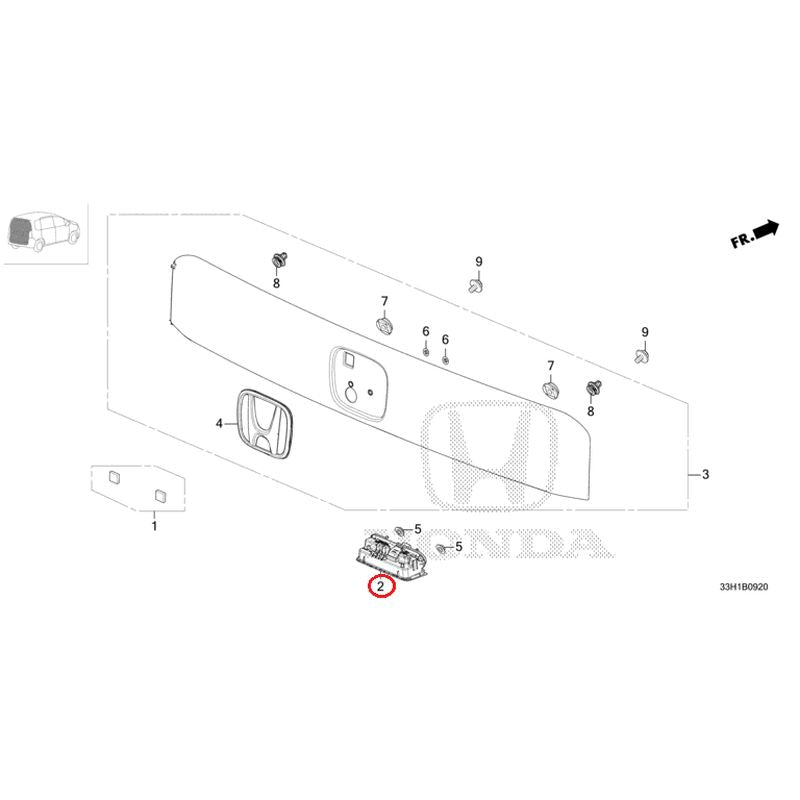 [NEW] JDM HONDA FREED e:HEV GT8 2025 License Light/License Garnish GENUINE OEM