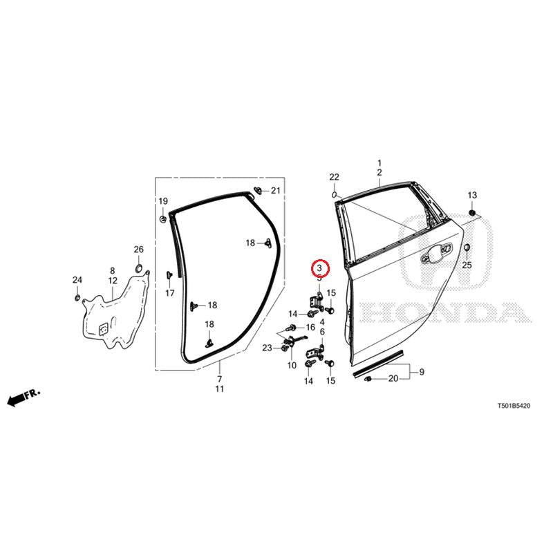 [NEW] JDM HONDA Civic e:HEV FL4 2025 Rear Door Panel GENUINE OEM