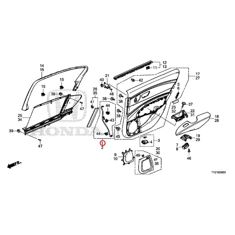 [NEW] JDM HONDA LEGEND HYBRID KC2 2018 Rear Door Lining GENUINE OEM