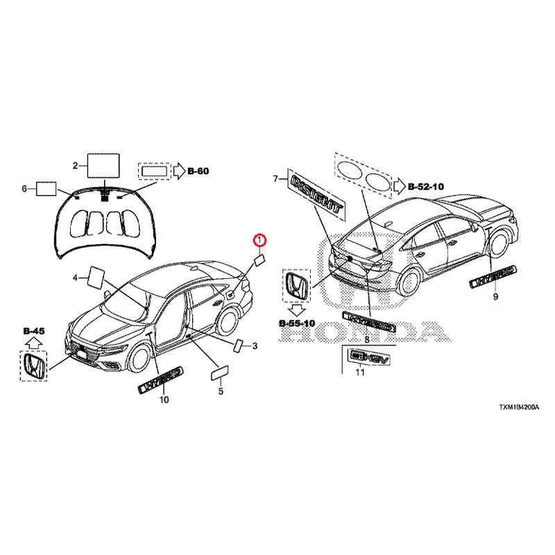 [NEW] JDM HONDA INSIGHT ZE4 2021 Emblem/Caution Label GENUINE OEM