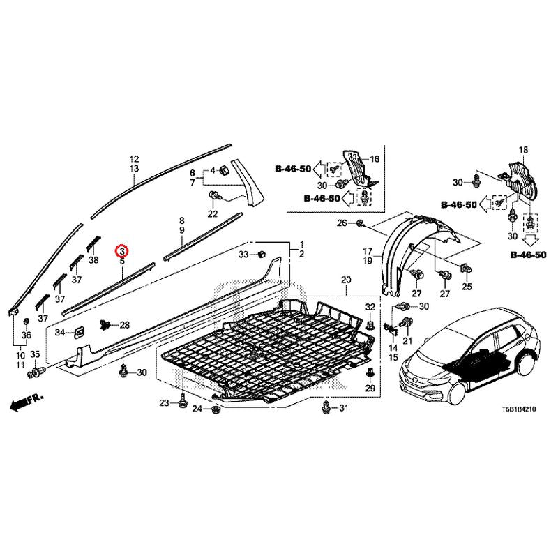 [NEW] JDM HONDA FIT GK5 2016 Molding/Side Sill Garnish GENUINE OEM