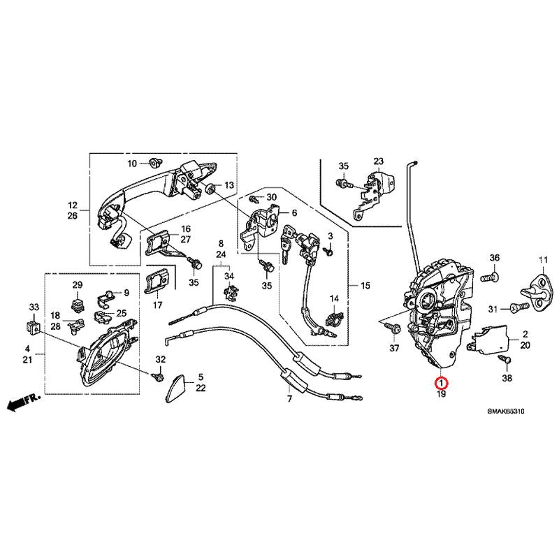 [NEW] JDM HONDA STREAM RN6 2013 Front Door Locks/Outer Handles GENUINE OEM