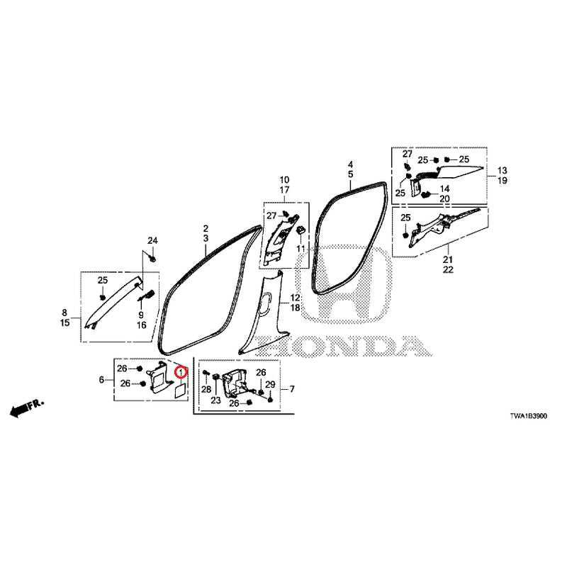 [NEW] JDM HONDA ACCORD CV3 2022 Pillar Garnish GENUINE OEM
