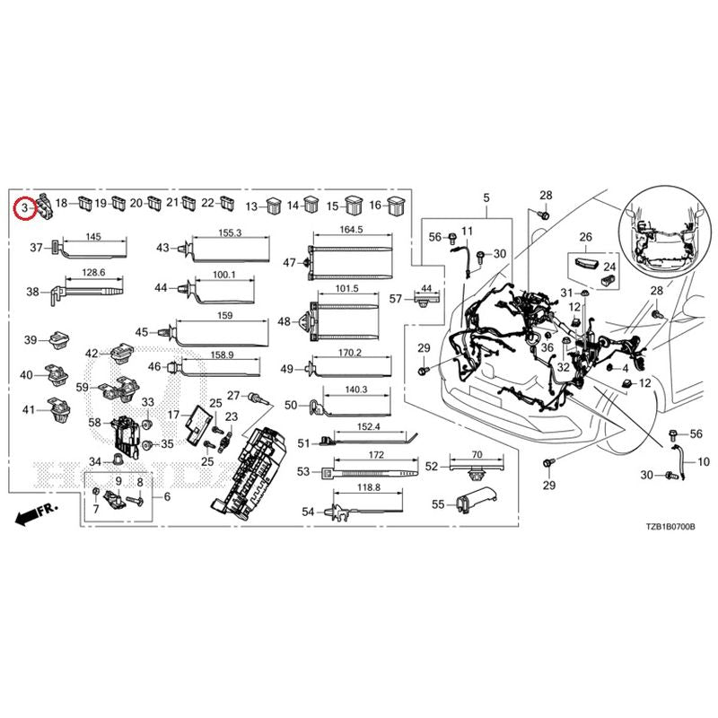 [NEW] JDM HONDA FIT e:HEV GR3 2023 Wiring Harness (1) GENUINE OEM