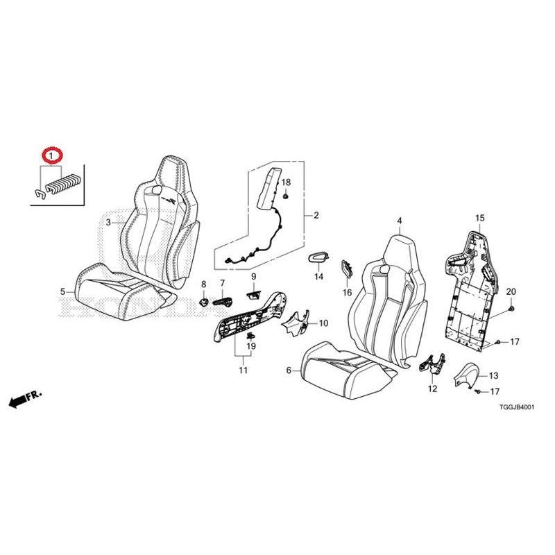 [NEW] JDM HONDA CIVIC FK8 2020 Front Seat (Driver Side) (TYPE R) GENUINE OEM