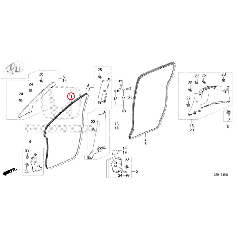 [NEW] JDM HONDA FREED e:HEV GT8 2025 Pillar Garnish GENUINE OEM