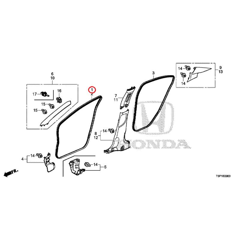 [NEW] JDM HONDA GRACE HYBRID GM4 2017 Pillar Garnish GENUINE OEM