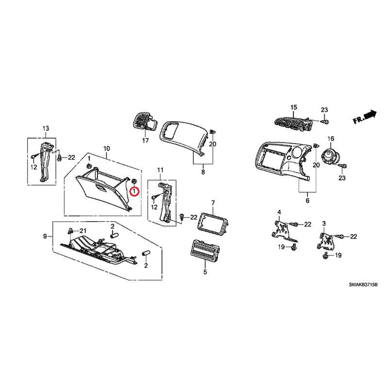 [NEW] JDM HONDA STREAM RN6 2013 Instrument panel garnish (passenger side) GENUINE OEM