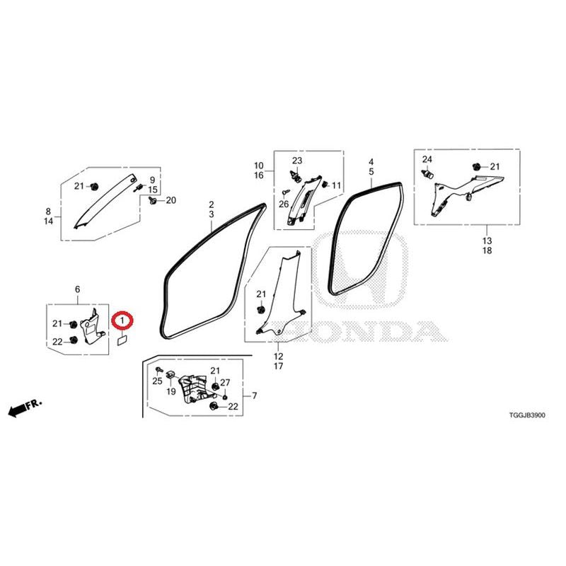 [NEW] JDM HONDA CIVIC FK8 2020 Pillar Garnish GENUINE OEM