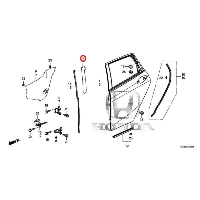 [NEW] JDM HONDA FIT HYBRID GP5 2017 Rear Door Panel GENUINE OEM