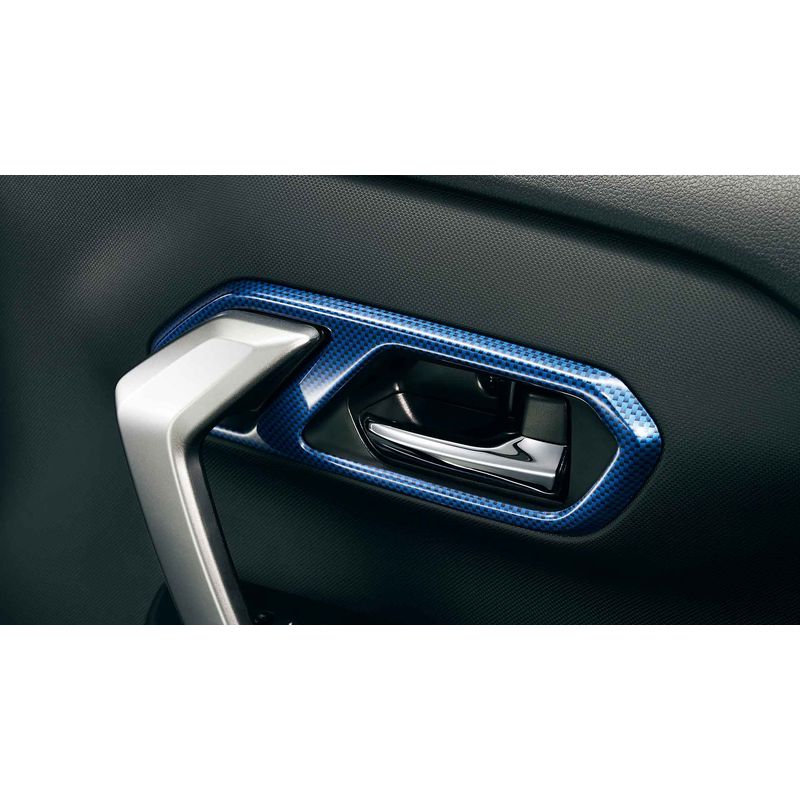 [NEW] JDM Subaru REX A20#F Inner Door Handle Bezel Panel Blue carbon look OEM