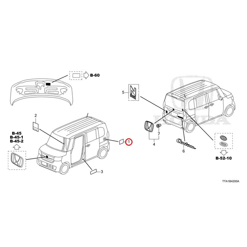 [NEW] JDM HONDA N-BOX CUSTOM JF3 2021 Emblem/Caution Label GENUINE OEM