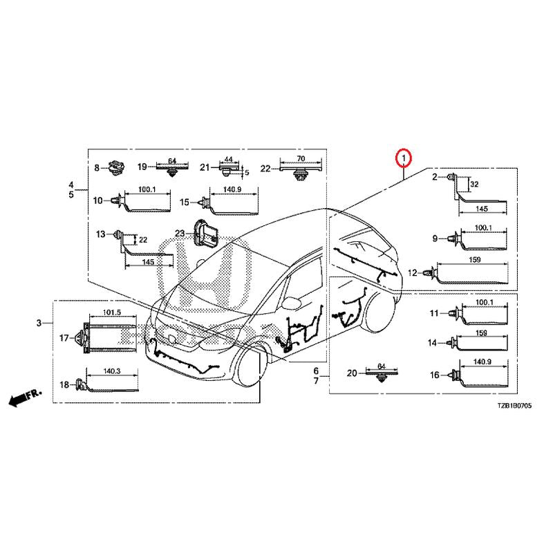 [NEW] JDM HONDA FIT e:HEV GR3 2020 Wire Harnesses (6) GENUINE OEM