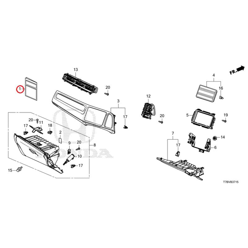 [NEW] JDM HONDA VEZEL HYBRID RU3 2020 Instrument panel garnish (passenger side) GENUINE OEM