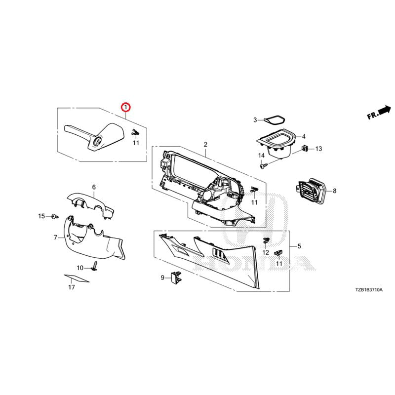 [NEW] JDM HONDA FIT e:HEV GR3 2021 Instrument panel garnish (driver side) GENUINE OEM