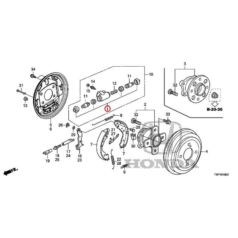 [NEW] JDM HONDA GRACE HYBRID GM4 2017 Rear Brake GENUINE OEM