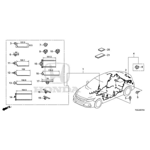 [NEW] JDM HONDA CIVIC FK8 2020 Wire Harness (4) GENUINE OEM