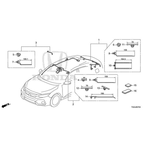 [NEW] JDM HONDA CIVIC FK8 2020 Wire Harness (5) GENUINE OEM