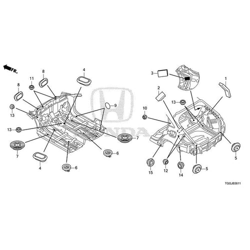 [NEW] JDM HONDA CIVIC FK8 2020 Grommets (Rear) GENUINE OEM