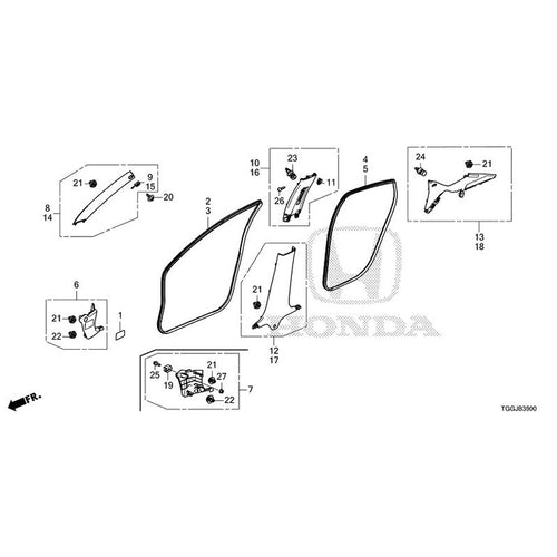 [NEW] JDM HONDA CIVIC FK8 2020 Pillar Garnish GENUINE OEM