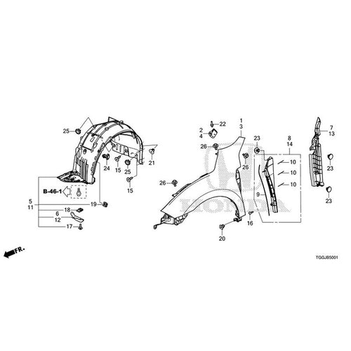 [NEW] JDM HONDA CIVIC FK8 2020 Front Fender (TYPE R) GENUINE OEM