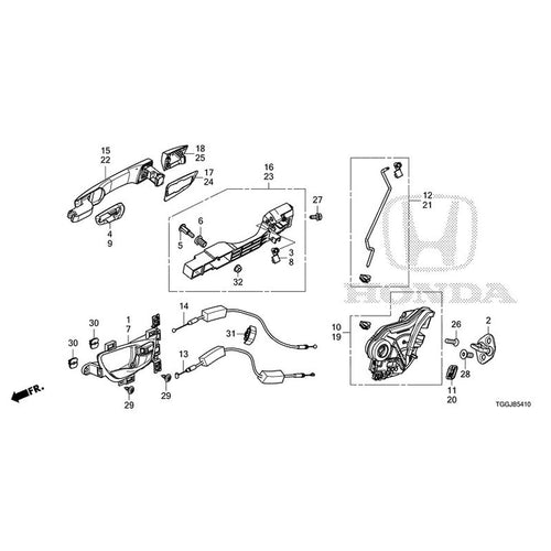 [NEW] JDM HONDA CIVIC FK8 2020 Rear Door Lock Outer Handle GENUINE OEM