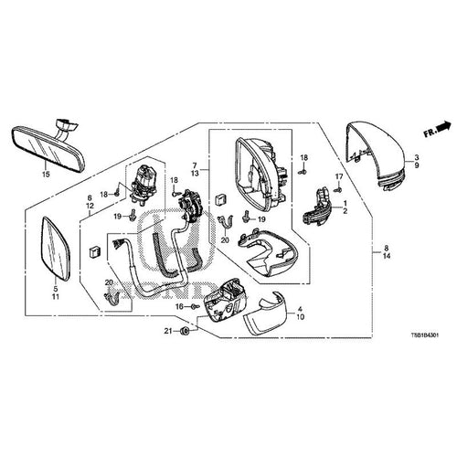 [NEW] JDM HONDA FIT GK5 2017 Mirrors (Auto-Turn) GENUINE OEM