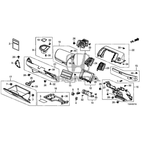 [NEW] JDM HONDA FIT e:HEV GR3 2020 Instrument panel garnish (passenger side)  GENUINE OEM