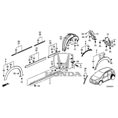 [NEW] JDM HONDA FIT e:HEV GR3 2020 Side Sill Garnish Protector GENUINE OEM