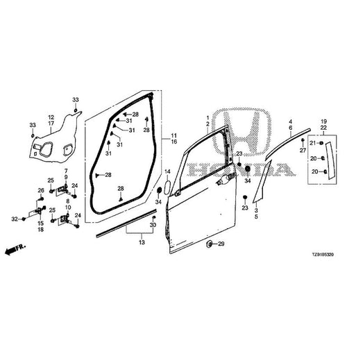 [NEW] JDM HONDA FIT e:HEV GR3 2020 Front Door Panel GENUINE OEM