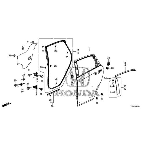 [NEW] JDM HONDA FIT e:HEV GR3 2020 Rear Door Panel GENUINE OEM