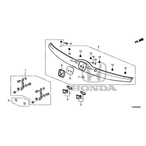 [NEW] JDM HONDA FIT HYBRID GP5 2017 License Light/License Garnish GENUINE OEM