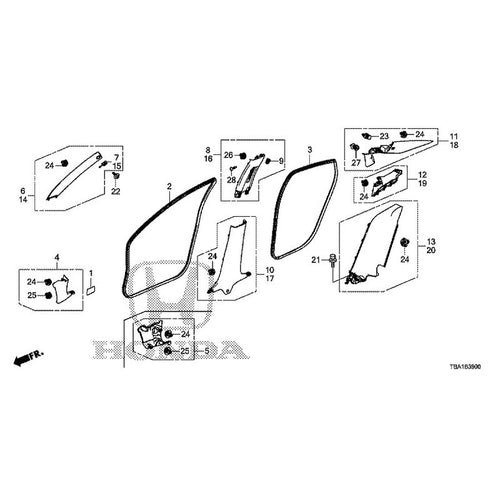 [NEW] JDM HONDA CIVIC FC1 2020 Pillar Garnish GENUINE OEM