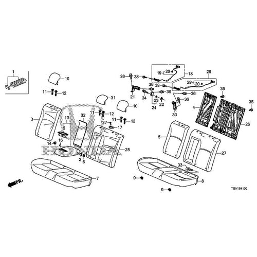 [NEW] JDM HONDA CIVIC FC1 2020 Rear Seat GENUINE OEM